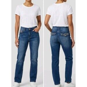 Secrets by David Vered Jeans Women's 8Blue Hi-Rise Embellished Pockets